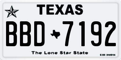TX license plate BBD7192