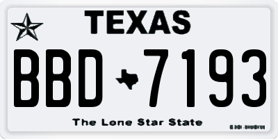 TX license plate BBD7193
