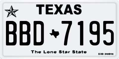 TX license plate BBD7195