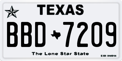 TX license plate BBD7209
