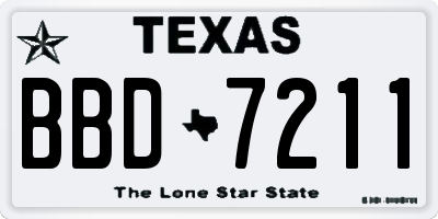 TX license plate BBD7211