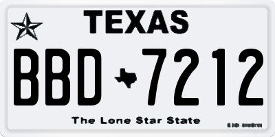 TX license plate BBD7212