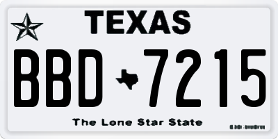 TX license plate BBD7215