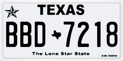 TX license plate BBD7218
