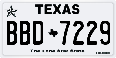 TX license plate BBD7229