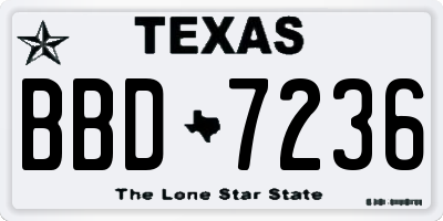 TX license plate BBD7236