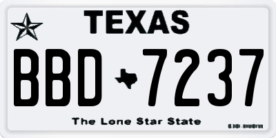 TX license plate BBD7237