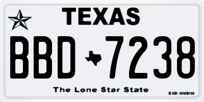 TX license plate BBD7238