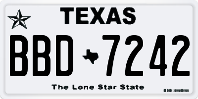 TX license plate BBD7242