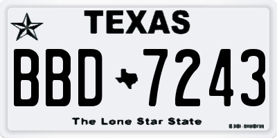 TX license plate BBD7243