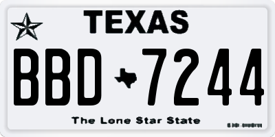 TX license plate BBD7244