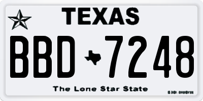 TX license plate BBD7248