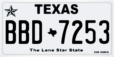 TX license plate BBD7253