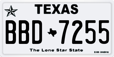 TX license plate BBD7255