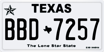 TX license plate BBD7257