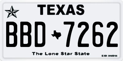 TX license plate BBD7262