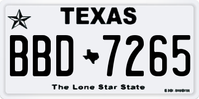 TX license plate BBD7265