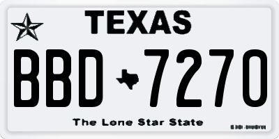 TX license plate BBD7270