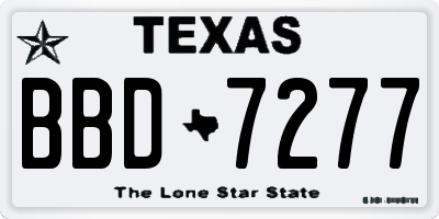 TX license plate BBD7277