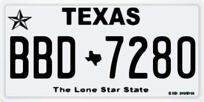 TX license plate BBD7280