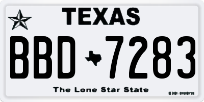 TX license plate BBD7283