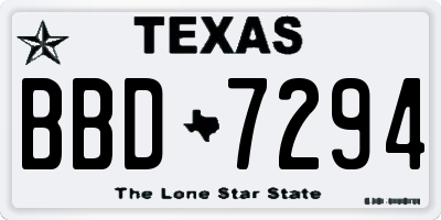 TX license plate BBD7294