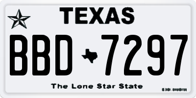 TX license plate BBD7297