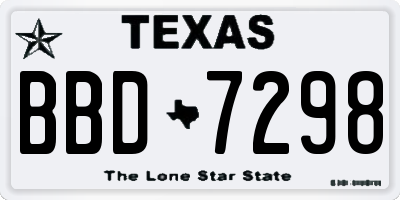 TX license plate BBD7298