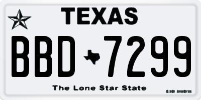 TX license plate BBD7299