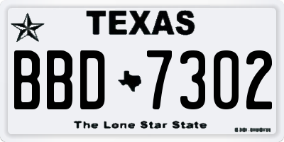 TX license plate BBD7302