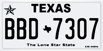 TX license plate BBD7307