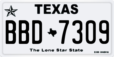 TX license plate BBD7309