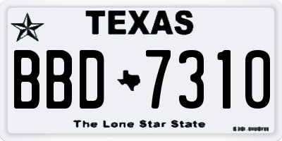 TX license plate BBD7310