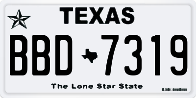 TX license plate BBD7319