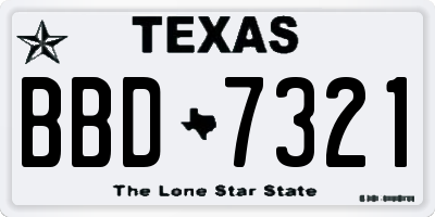 TX license plate BBD7321