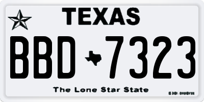 TX license plate BBD7323