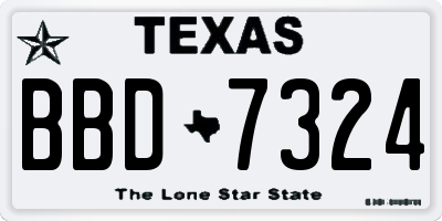 TX license plate BBD7324