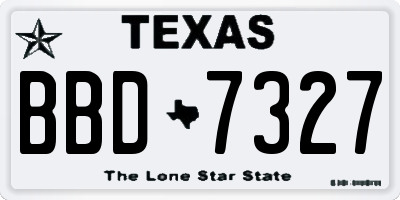 TX license plate BBD7327