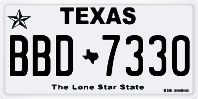 TX license plate BBD7330