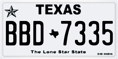TX license plate BBD7335
