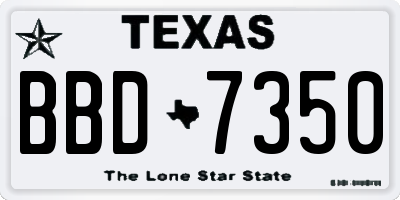 TX license plate BBD7350