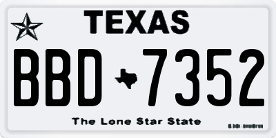 TX license plate BBD7352
