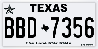 TX license plate BBD7356