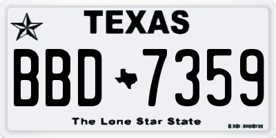 TX license plate BBD7359