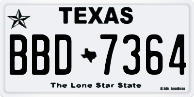 TX license plate BBD7364