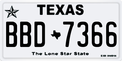 TX license plate BBD7366