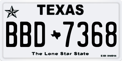 TX license plate BBD7368