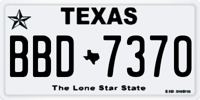 TX license plate BBD7370