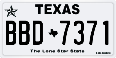 TX license plate BBD7371