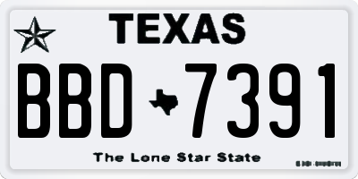 TX license plate BBD7391